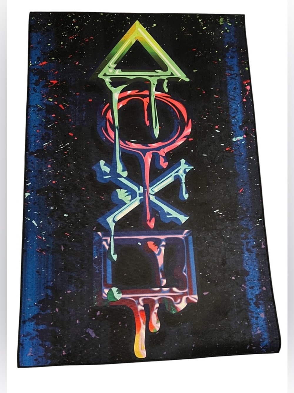 Neon Drip PlayStation Symbols gamer Rug